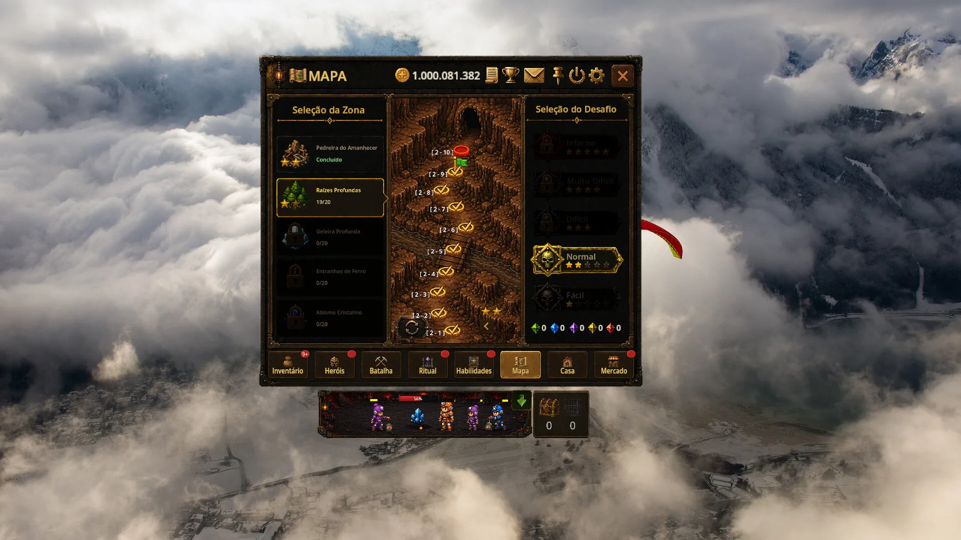 Bomb Farm Map screen with a vertical cave route, completed stages, worlds, and difficulty emblems